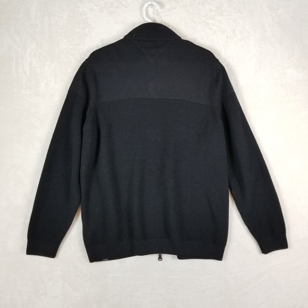 Brax Cardigan Sweater Mens 54 Black Style Jake Full Zip Mock Neck Knit Sportive - Picture 2 of 9